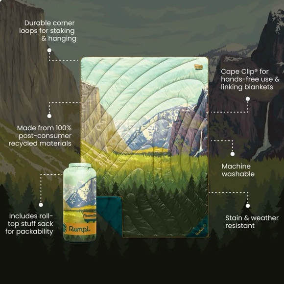 NWT Rumpl Yosemite NP Original Puffy Blanket 1-Person - Picture 4 of 11